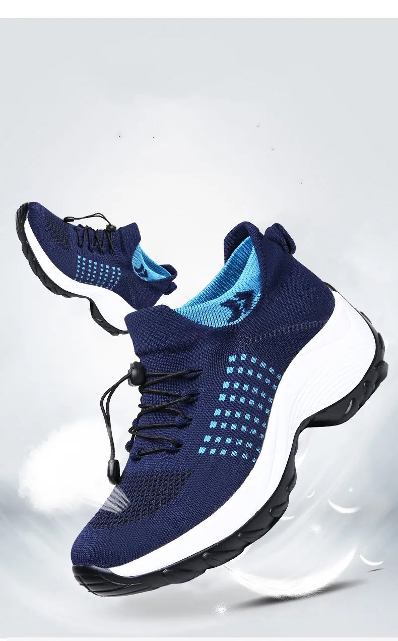 Women's Walking Shoes Fashion Sock Sneakers Breathe Comfortable Nursing Shoes Casual Platform Loafers Non-Slip