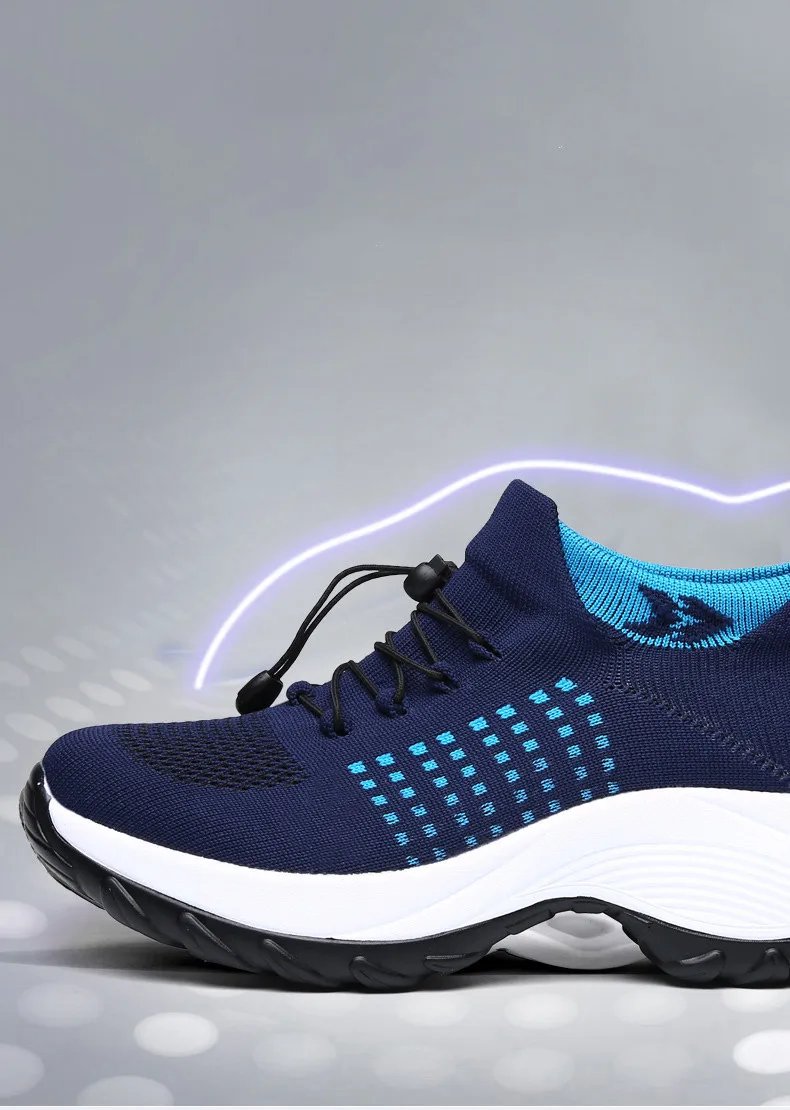 Women's Walking Shoes Fashion Sock Sneakers Breathe Comfortable Nursing Shoes Casual Platform Loafers Non-Slip