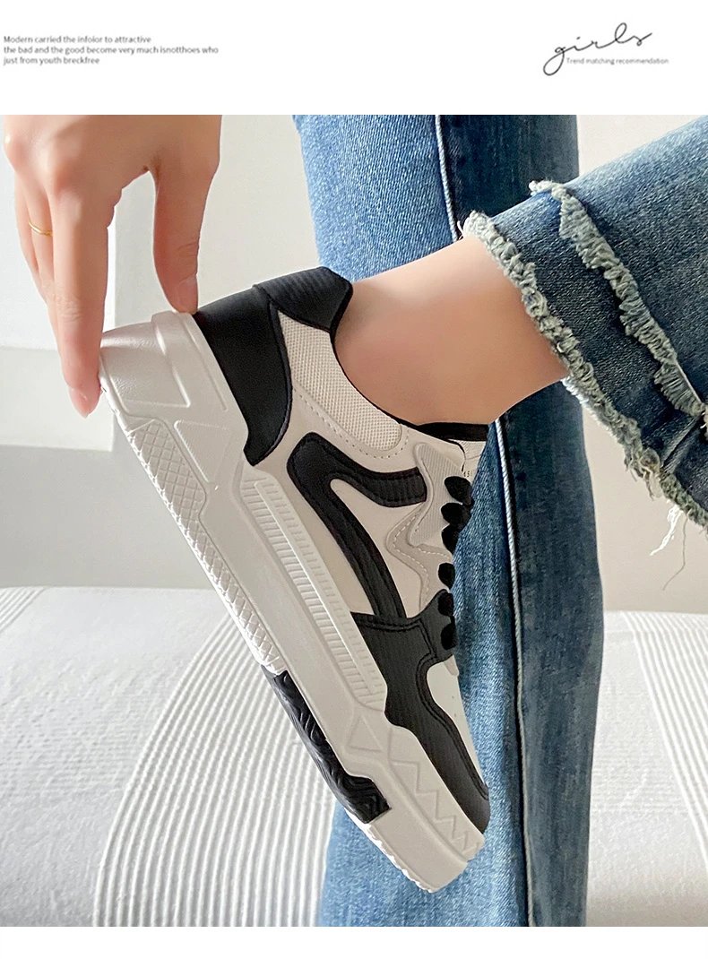 2023 Brand Leather Women's Sneakers White Platform Woman Sports Sneakers Female Vulcanized Shoes Sneakers Casual Ladies Trainers