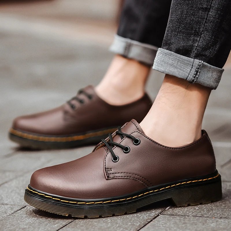 British Style Luxury Outdoor Shoes Brand Thick Bottom Oxford Shoes Lace Up Safety Shoes Beef Tendon Outsole Work Shoes Casual