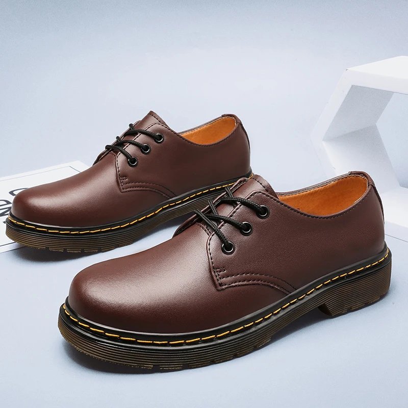British Style Luxury Outdoor Shoes Brand Thick Bottom Oxford Shoes Lace Up Safety Shoes Beef Tendon Outsole Work Shoes Casual