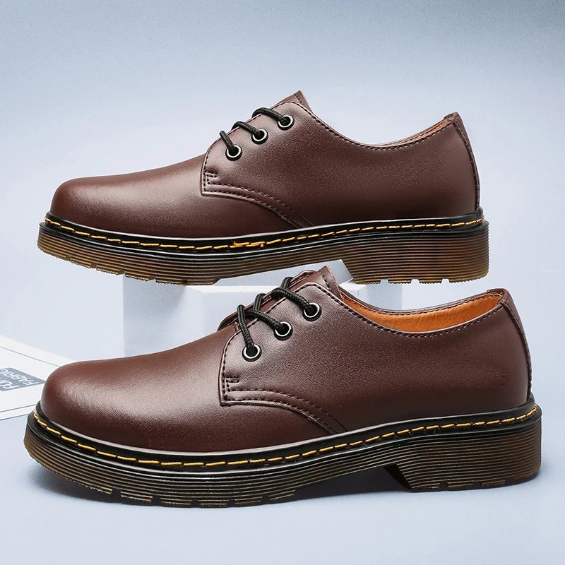 British Style Luxury Outdoor Shoes Brand Thick Bottom Oxford Shoes Lace Up Safety Shoes Beef Tendon Outsole Work Shoes Casual