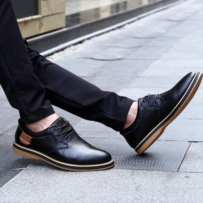 Genuine Leather Men Dress Shoes Oxfords Brogue Lace Up Italian Mens Casual Shoes Luxury Brand Moccasins Loafers Plus Size 38-48