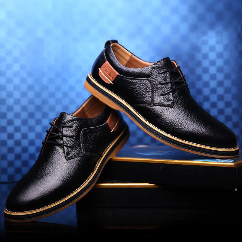 Genuine Leather Men Dress Shoes Oxfords Brogue Lace Up Italian Mens Casual Shoes Luxury Brand Moccasins Loafers Plus Size 38-48