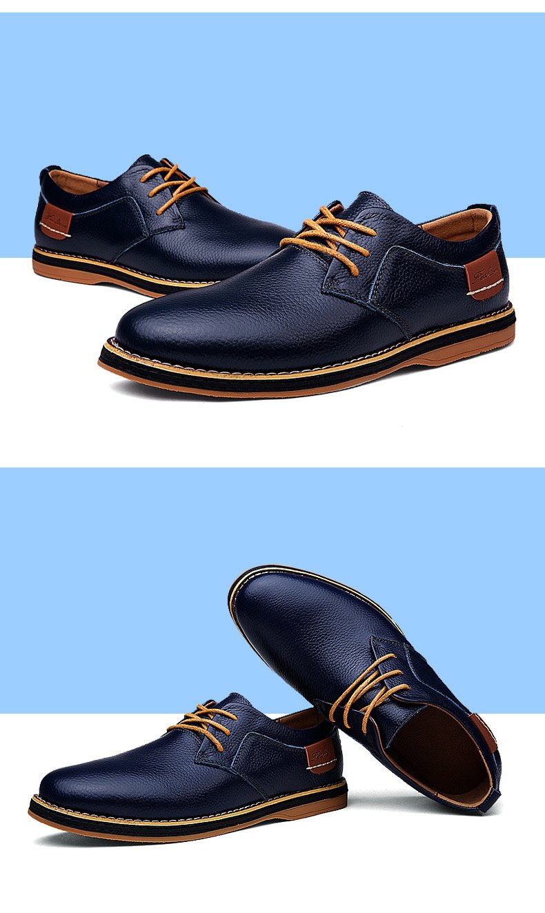 Genuine Leather Men Dress Shoes Oxfords Brogue Lace Up Italian Mens Casual Shoes Luxury Brand Moccasins Loafers Plus Size 38-48
