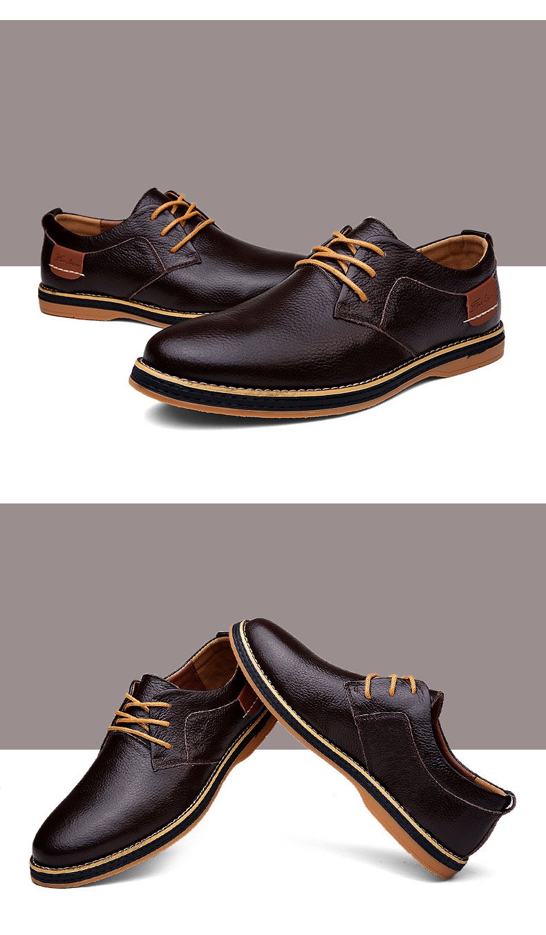 Genuine Leather Men Dress Shoes Oxfords Brogue Lace Up Italian Mens Casual Shoes Luxury Brand Moccasins Loafers Plus Size 38-48