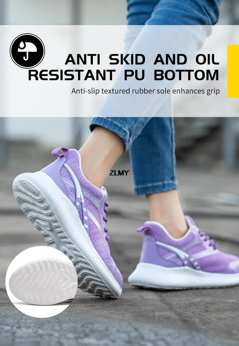 Women Safety Shoes New Steel Toe Work Safety Boots Breathable Working Sneaker Lightweight Sport Work Shoes Woman Boot Industrial