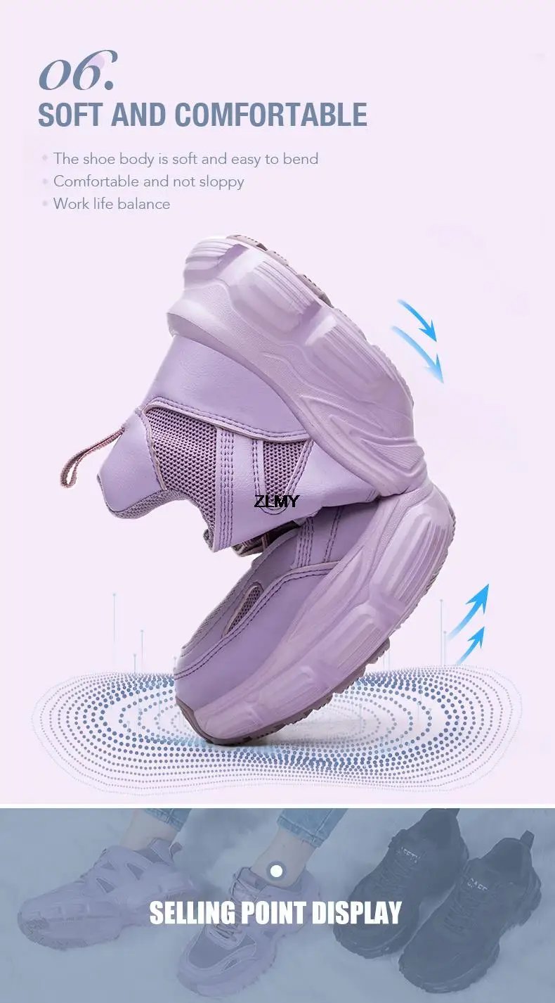 Women Safety Shoes New Steel Toe Work Safety Boots Breathable Working Sneaker Lightweight Sport Work Shoes Woman Boot Industrial