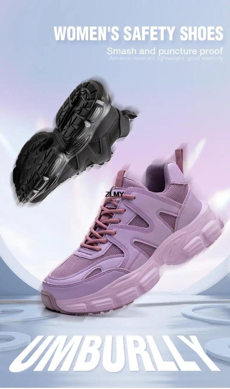 Women Safety Shoes New Steel Toe Work Safety Boots Breathable Working Sneaker Lightweight Sport Work Shoes Woman Boot Industrial
