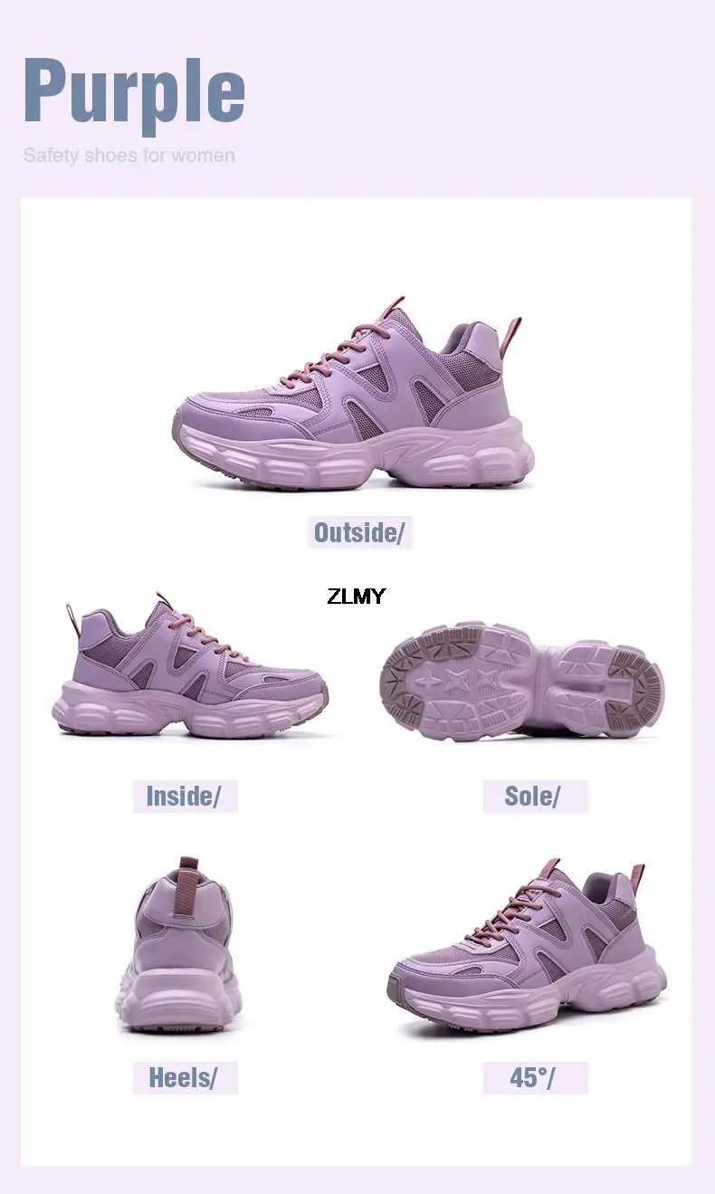 Women Safety Shoes New Steel Toe Work Safety Boots Breathable Working Sneaker Lightweight Sport Work Shoes Woman Boot Industrial