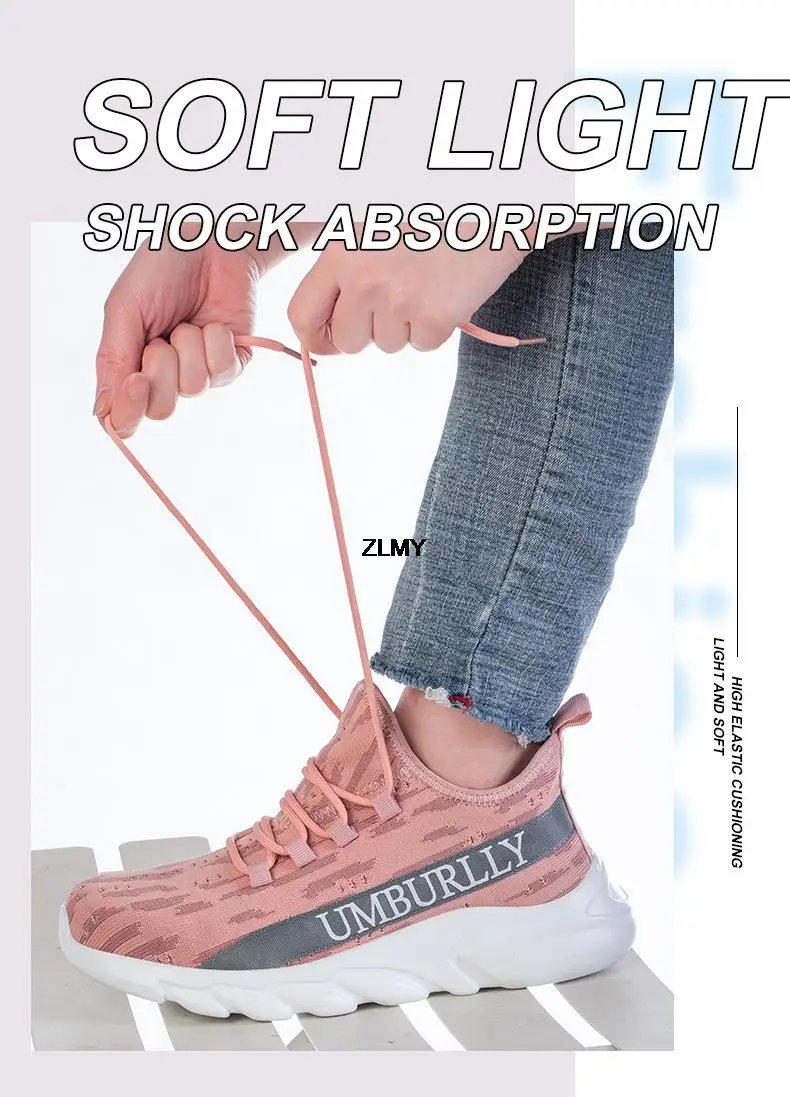 Women Safety Shoes New Steel Toe Work Safety Boots Breathable Working Sneaker Lightweight Sport Work Shoes Woman Boot Industrial