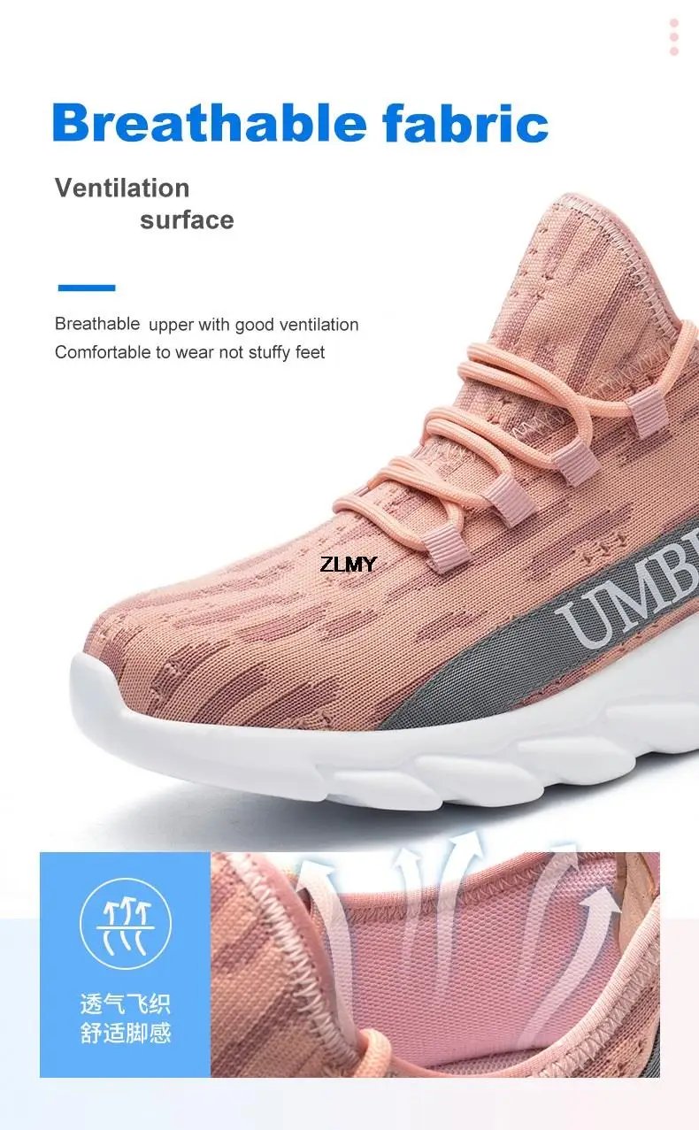 Women Safety Shoes New Steel Toe Work Safety Boots Breathable Working Sneaker Lightweight Sport Work Shoes Woman Boot Industrial