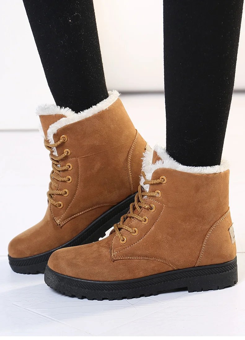Women Boots Korean Style Women Boots For Winter 2023 Snow Boots Ankle Winter Shoes Women Fur Botas Mujer Low Heels Short Boot