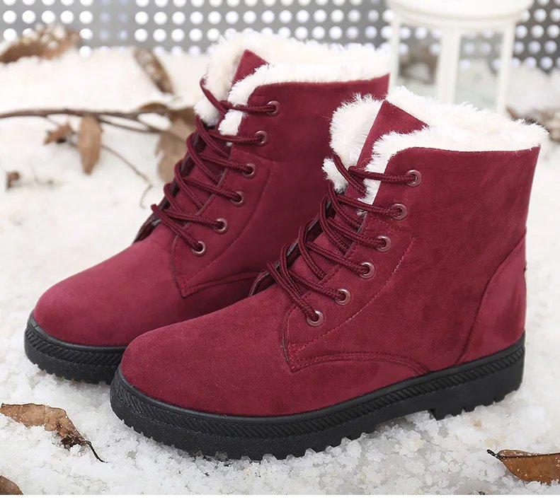 Women Boots Korean Style Women Boots For Winter 2023 Snow Boots Ankle Winter Shoes Women Fur Botas Mujer Low Heels Short Boot