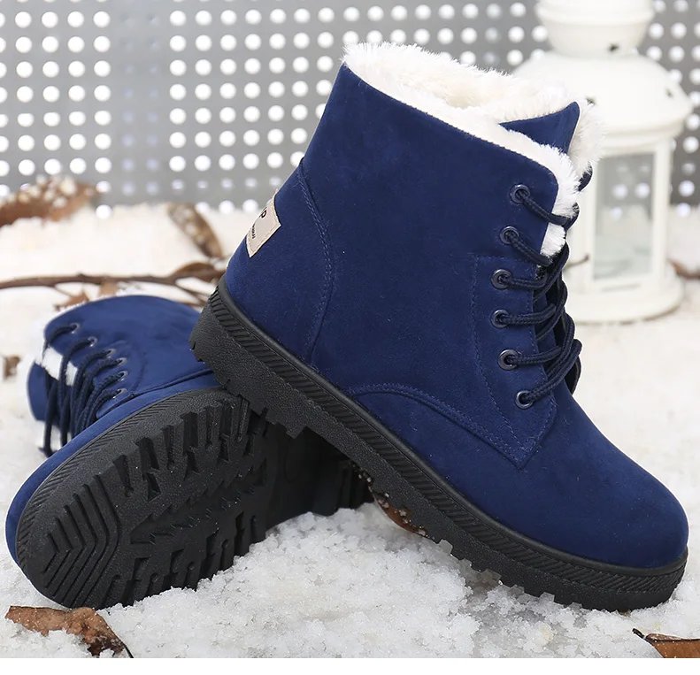 Women Boots Korean Style Women Boots For Winter 2023 Snow Boots Ankle Winter Shoes Women Fur Botas Mujer Low Heels Short Boot