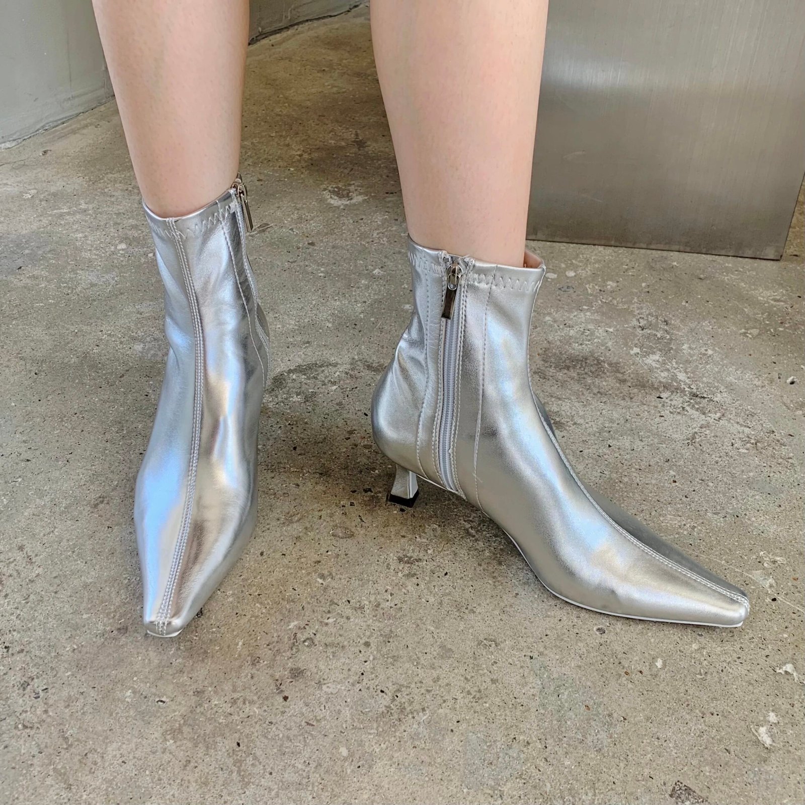 Eilyken Design Ankle Boots Women Fashion Spring Autumn Zipper Square Low Heels Comfortable Soft Leather Short Booties Shoes