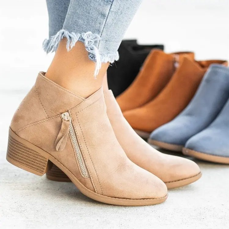 Women Booties 2023 Autumn Suede chelsea Boots Women Fashion Size 43 Platform Boots Side Zipper Heeled Ankle Boots Botas De Mujer Women Booties 2023 Autumn Suede chelsea Boots Women Fashion Size 43 Platform Boots Side Zipper Heeled Ankle Boots Botas De Mujer