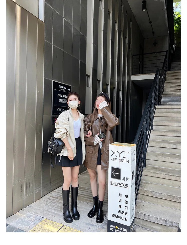 Retro Split Toe Ankle Boots Woman Shiny&Matte Leather Shoes Tabi Ninja Chelsea Botas Mujer Low Heels Trotters Booties Winter