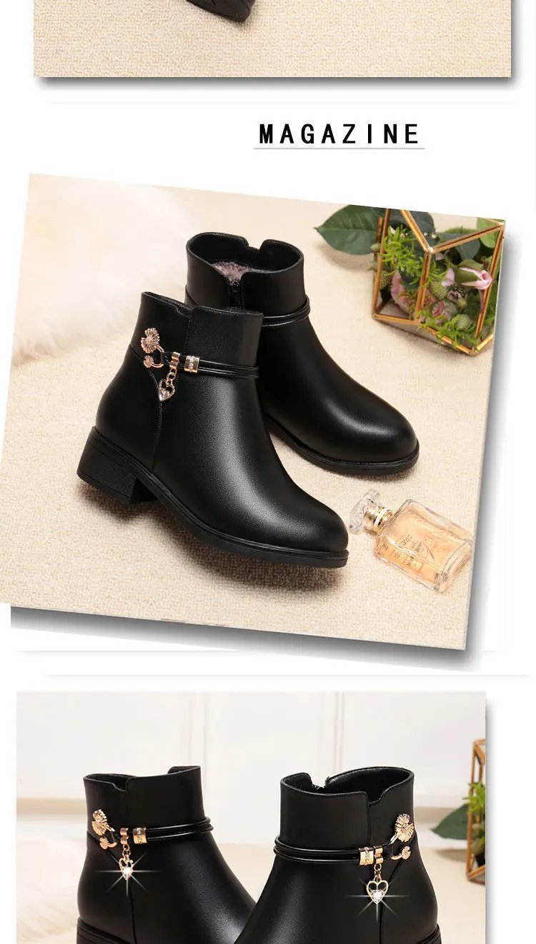 Soft Leather Women's Boots 2024 Spring Winter Thick Wool Lined Genuine Leather Woman Snow Boots Women Shoes Platform Boots