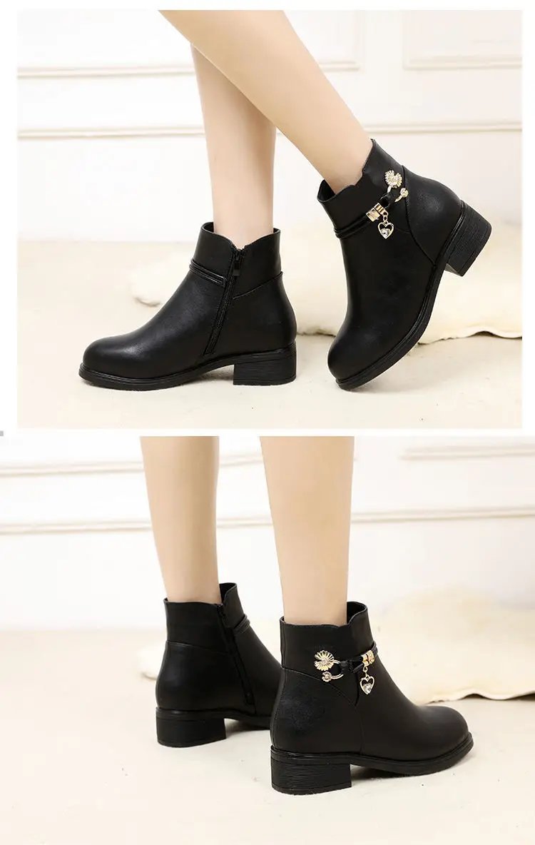 Soft Leather Women's Boots 2024 Spring Winter Thick Wool Lined Genuine Leather Woman Snow Boots Women Shoes Platform Boots