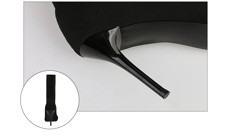 Sexy Sock Boots Knitting Stretch Boots High Heels for Women Fashion Shoes 2021 Spring Autumn Ankle Boots Female Size 42