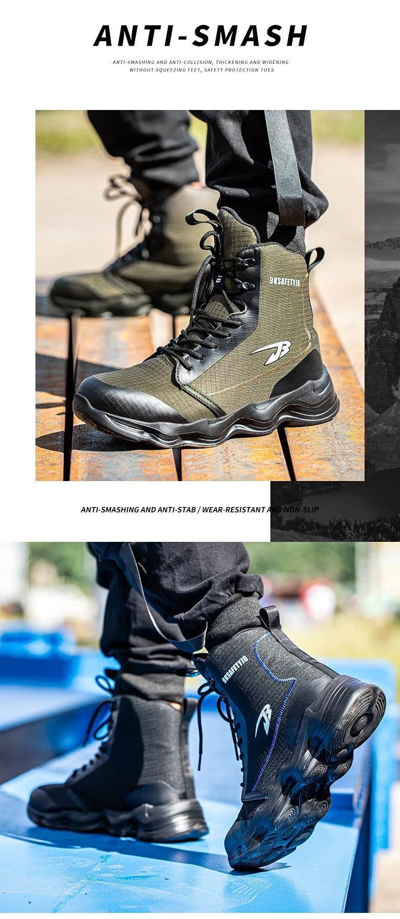 2024 New Safety Shoes Men Boots High Top Work Sneakers Steel Toe Cap&nbsp;Anti-smash Puncture-Proof&nbsp;work Boots Indestructible Shoes