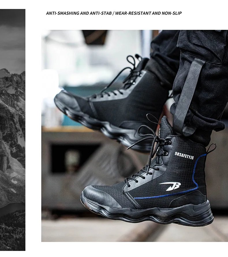 2024 New Safety Shoes Men Boots High Top Work Sneakers Steel Toe Cap&nbsp;Anti-smash Puncture-Proof&nbsp;work Boots Indestructible Shoes