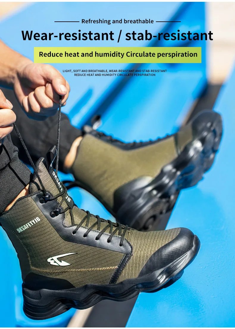 2024 New Safety Shoes Men Boots High Top Work Sneakers Steel Toe Cap&nbsp;Anti-smash Puncture-Proof&nbsp;work Boots Indestructible Shoes