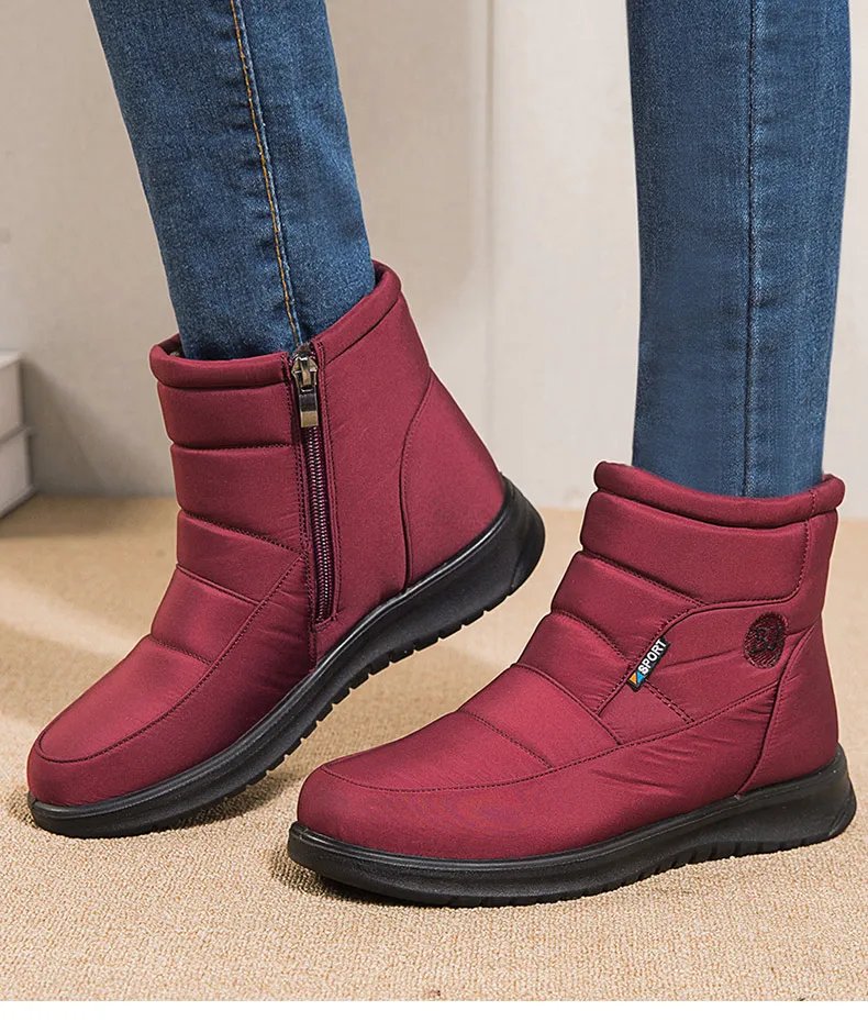 2023 New Women Boots Waterproof Snow Boots For Winter Shoes Women Zipper Ankle Boots Winter Botas Femininas Keep Warm Botines