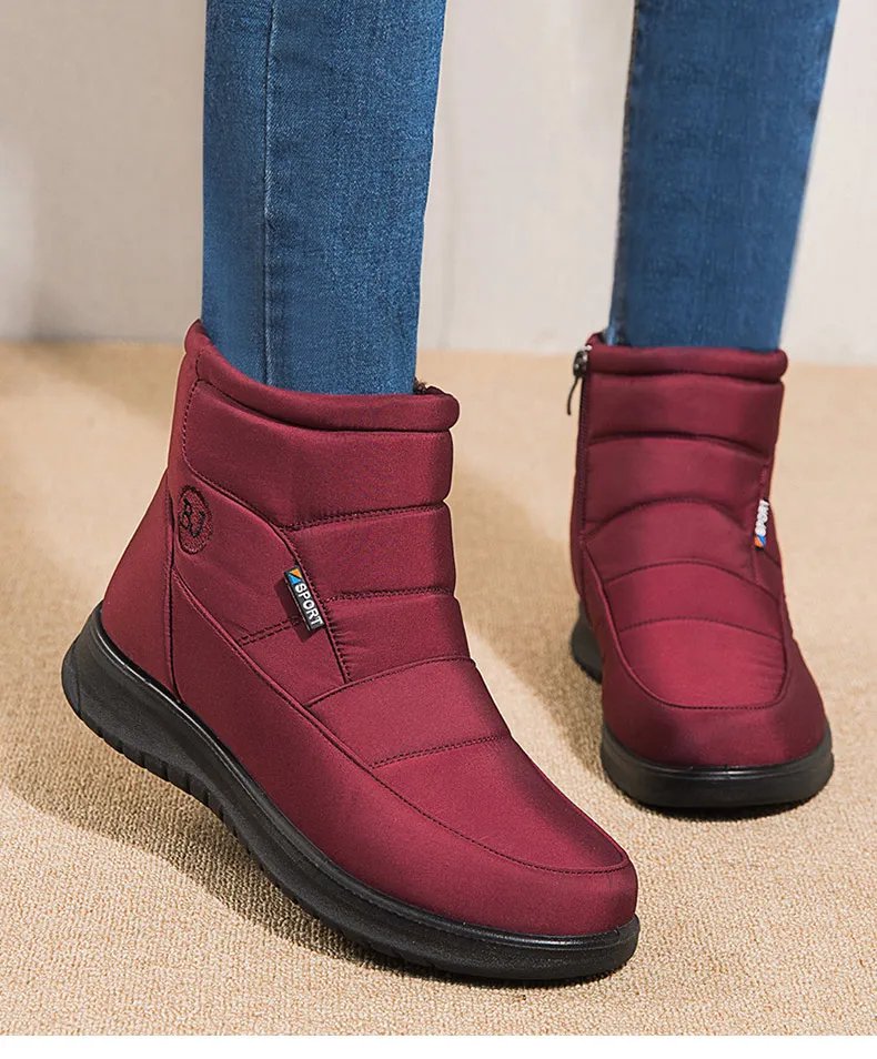 2023 New Women Boots Waterproof Snow Boots For Winter Shoes Women Zipper Ankle Boots Winter Botas Femininas Keep Warm Botines