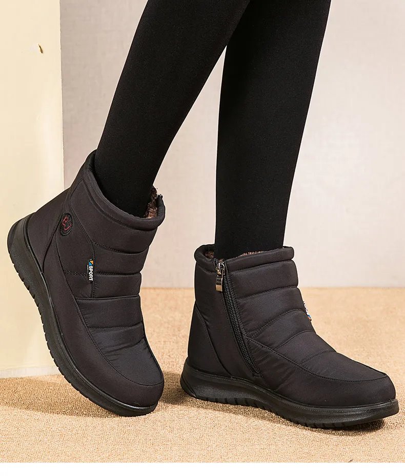 2023 New Women Boots Waterproof Snow Boots For Winter Shoes Women Zipper Ankle Boots Winter Botas Femininas Keep Warm Botines