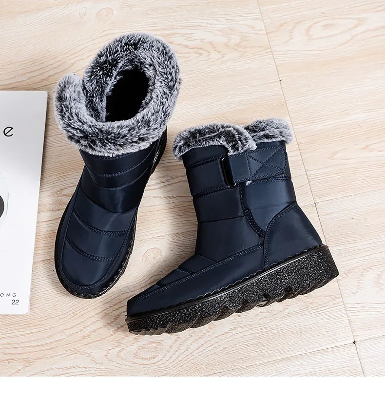 Waterproof Winter Boots for Women 2023 New Fur Long Platform Snow Boots Warm Cotton Couples Shoes Hot Plush Ankle Boots Botas