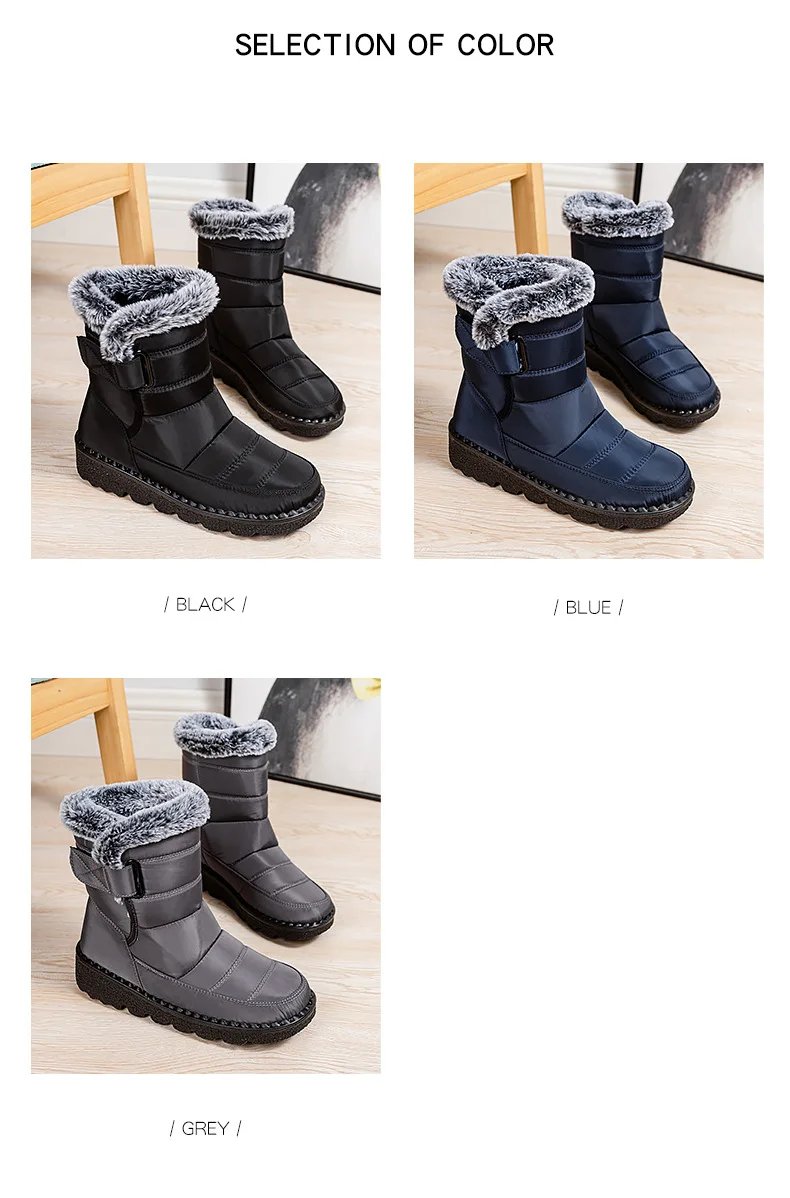 Waterproof Winter Boots for Women 2023 New Fur Long Platform Snow Boots Warm Cotton Couples Shoes Hot Plush Ankle Boots Botas