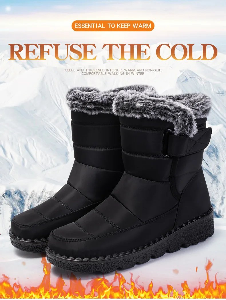 Waterproof Winter Boots for Women 2023 New Fur Long Platform Snow Boots Warm Cotton Couples Shoes Hot Plush Ankle Boots Botas