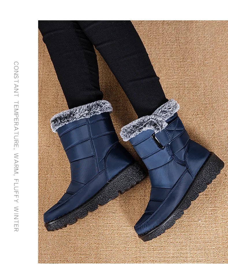 Waterproof Winter Boots for Women 2023 New Fur Long Platform Snow Boots Warm Cotton Couples Shoes Hot Plush Ankle Boots Botas