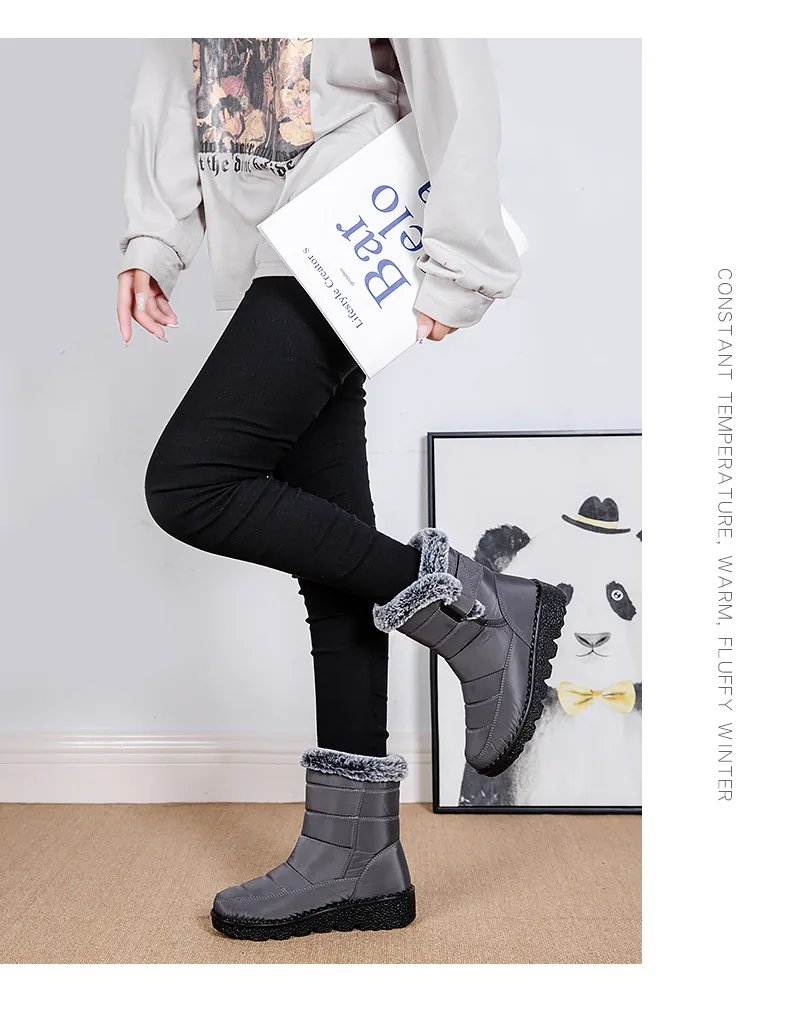 Waterproof Winter Boots for Women 2023 New Fur Long Platform Snow Boots Warm Cotton Couples Shoes Hot Plush Ankle Boots Botas