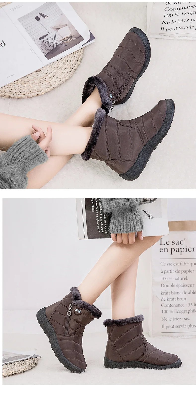 Waterproof Winter Boots for Women 2023 New Fur Long Platform Snow Boots Warm Cotton Couples Shoes Hot Plush Ankle Boots Botas