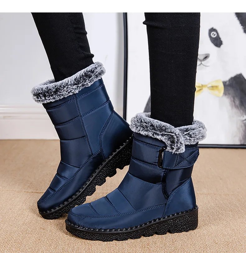 Waterproof Winter Boots for Women 2023 New Fur Long Platform Snow Boots Warm Cotton Couples Shoes Hot Plush Ankle Boots Botas