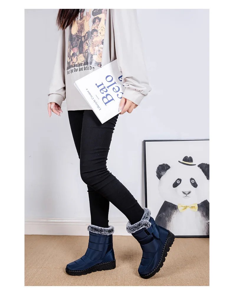 Waterproof Winter Boots for Women 2023 New Fur Long Platform Snow Boots Warm Cotton Couples Shoes Hot Plush Ankle Boots Botas