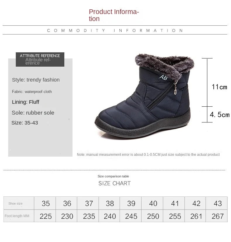 Waterproof Winter Boots for Women 2023 New Fur Long Platform Snow Boots Warm Cotton Couples Shoes Hot Plush Ankle Boots Botas