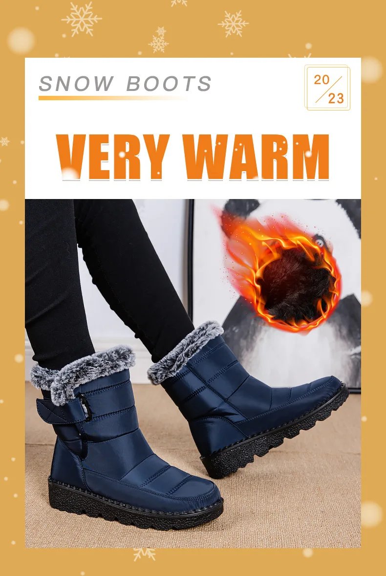 Waterproof Winter Boots for Women 2023 New Fur Long Platform Snow Boots Warm Cotton Couples Shoes Hot Plush Ankle Boots Botas