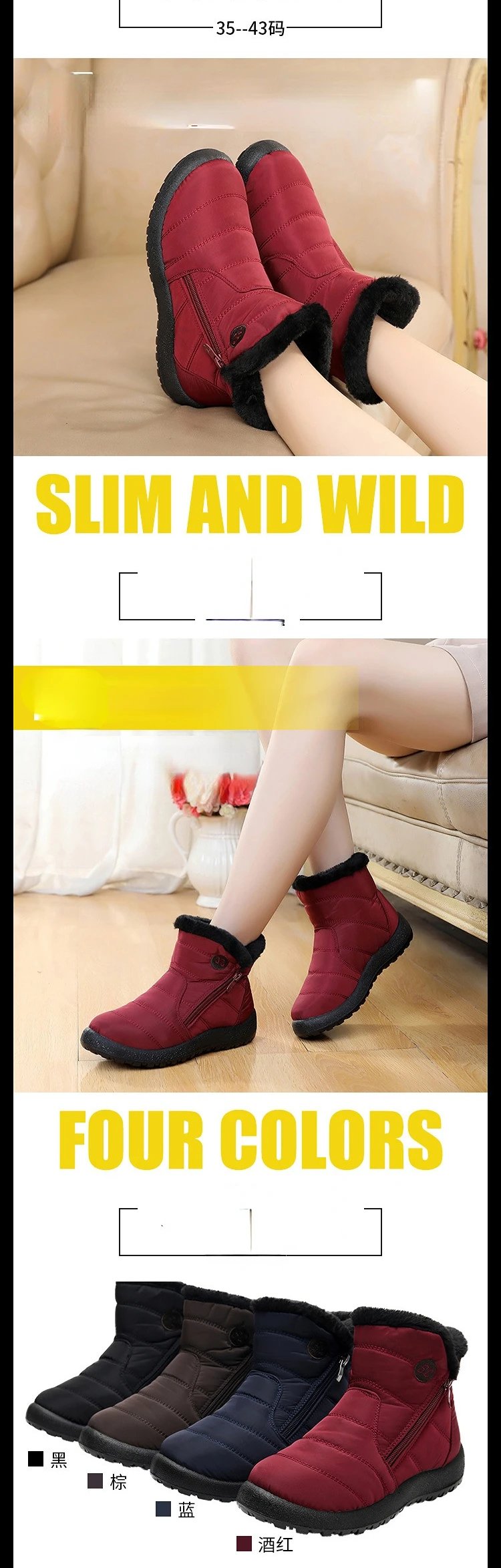 Waterproof Winter Boots for Women 2023 New Fur Long Platform Snow Boots Warm Cotton Couples Shoes Hot Plush Ankle Boots Botas