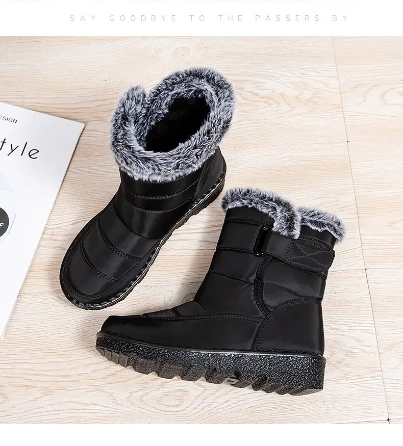 Waterproof Winter Boots for Women 2023 New Fur Long Platform Snow Boots Warm Cotton Couples Shoes Hot Plush Ankle Boots Botas