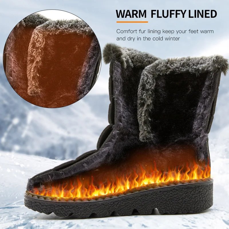 Waterproof Winter Boots for Women 2023 New Fur Long Platform Snow Boots Warm Cotton Couples Shoes Hot Plush Ankle Boots Botas