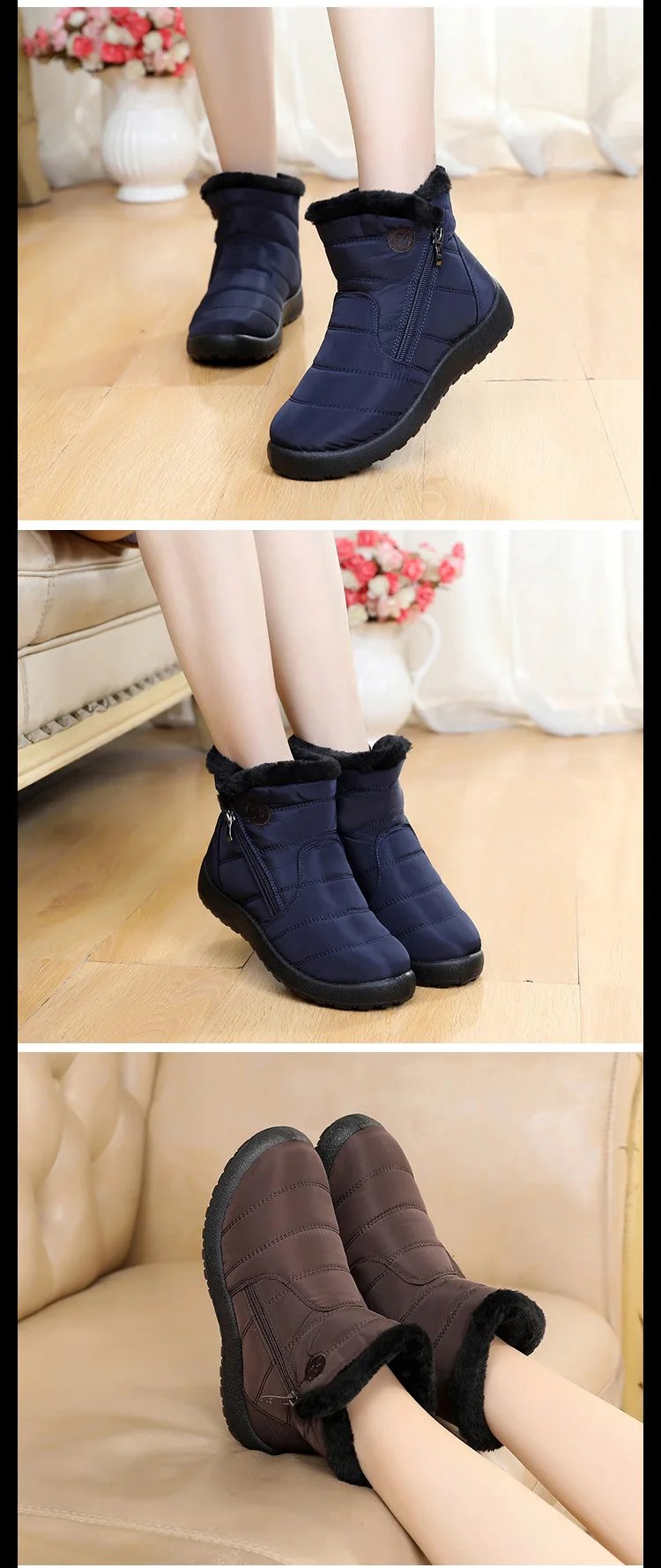 Waterproof Winter Boots for Women 2023 New Fur Long Platform Snow Boots Warm Cotton Couples Shoes Hot Plush Ankle Boots Botas