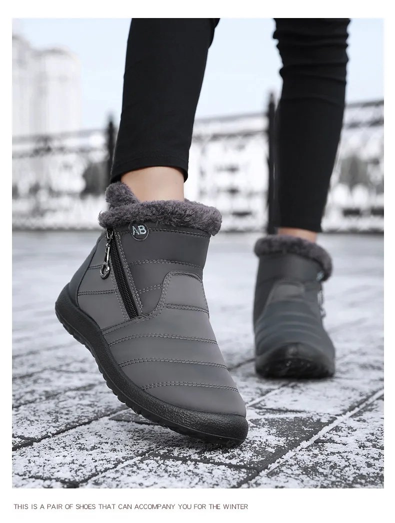 Women Boots Watarproof Ankle Boots For Women Winter Shoes Keep Warm Snow Boots Female Zipper Botines Winter Botas Mujer