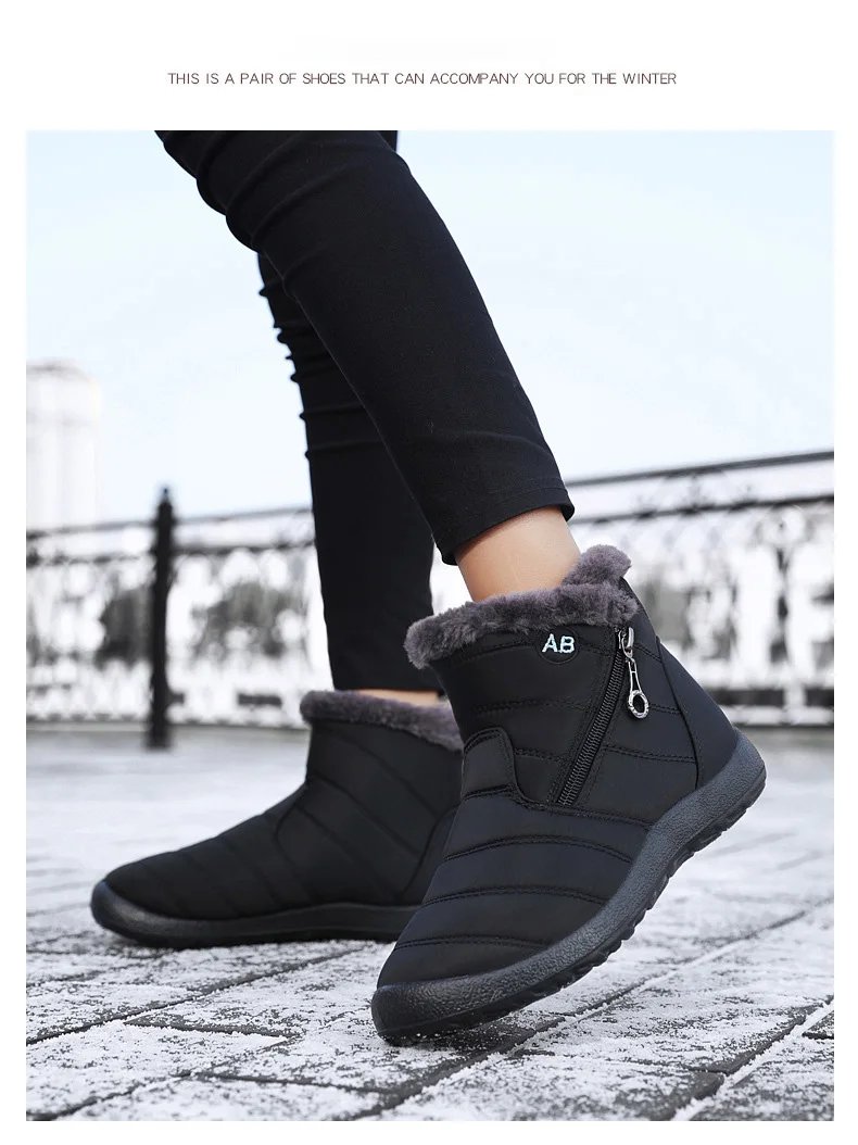 Women Boots Watarproof Ankle Boots For Women Winter Shoes Keep Warm Snow Boots Female Zipper Botines Winter Botas Mujer
