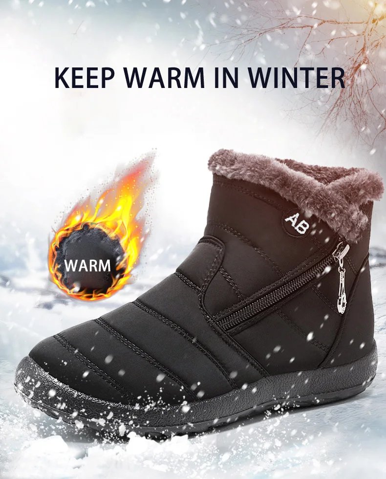 Women Boots Watarproof Ankle Boots For Women Winter Shoes Keep Warm Snow Boots Female Zipper Botines Winter Botas Mujer