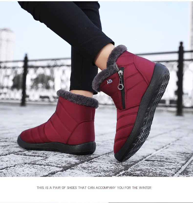 Women Boots Watarproof Ankle Boots For Women Winter Shoes Keep Warm Snow Boots Female Zipper Botines Winter Botas Mujer