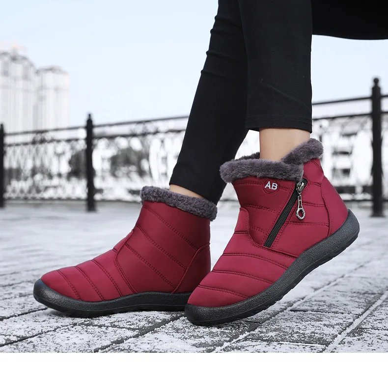 Women Boots Watarproof Ankle Boots For Women Winter Shoes Keep Warm Snow Boots Female Zipper Botines Winter Botas Mujer
